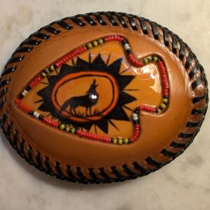 Leather Indian Arrow Head Belt Buckle